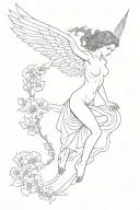 greek god nemesisStyxchainbroken wings myosotis scorpioides tattoo design idea