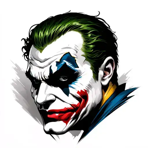 superman Joker face tattoo design idea