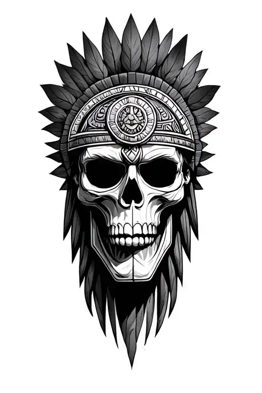 Aztec God Of Death tattoo design idea