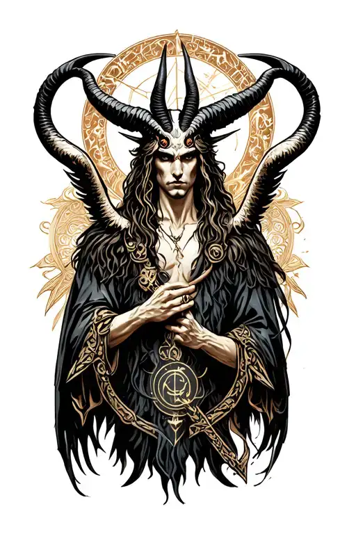 arcangel uriel with capricorn zodiac sign tattoo design idea