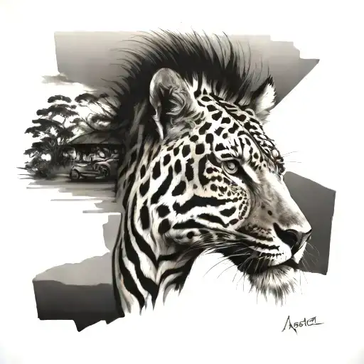 Safari tattoo design idea