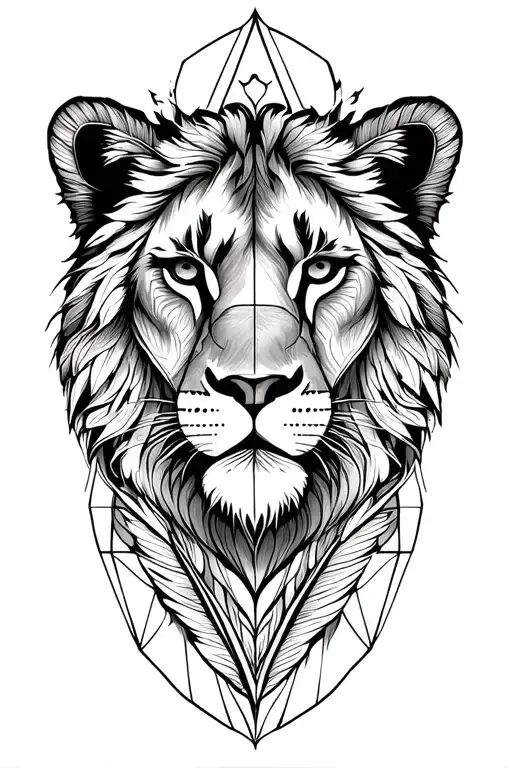 Leo and a dreamer of dreams with two feathers of feathers tattoo design idea