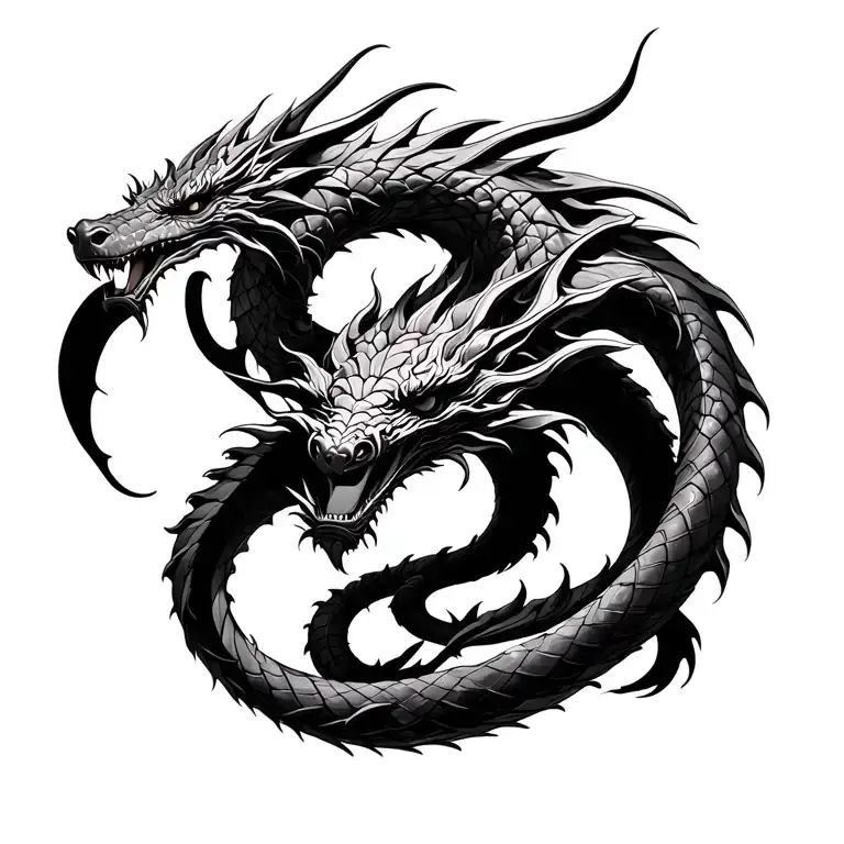 Dragon Ouroboros in the form of infinity tattoo design idea