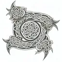 Celtic shoulder & sleeve tatto with equal amounts of space tattoo design idea