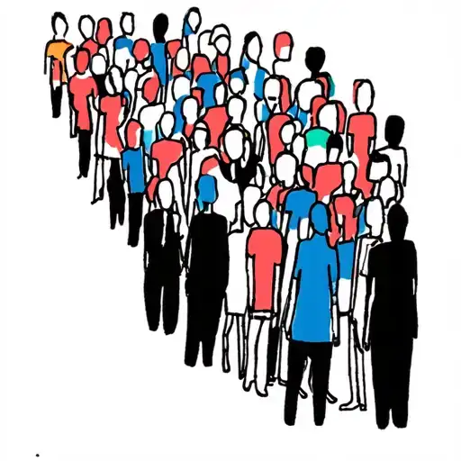 crowd of people with no faces tattoo design idea