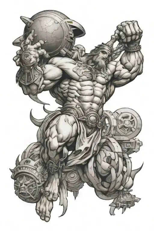 titan Atlas dropping the world off of his shoulders  tattoo design idea
