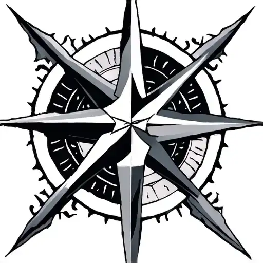 Nordic compass tattoo design idea