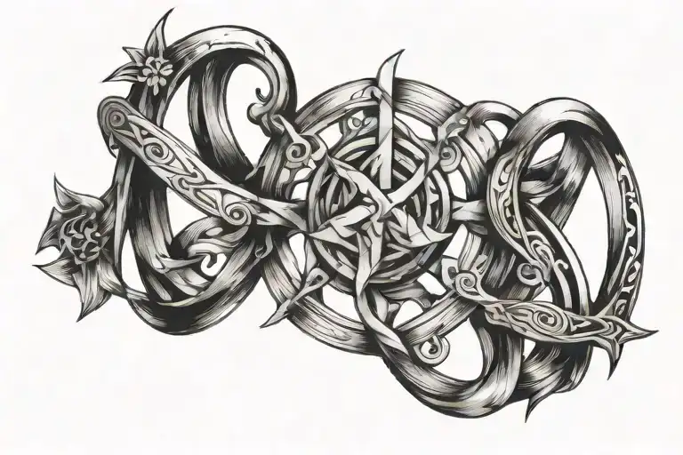 A sketch tattoo of a meaningful symbol that represents your lost loved one, intertwined with elements from your favorite video game tattoo design idea