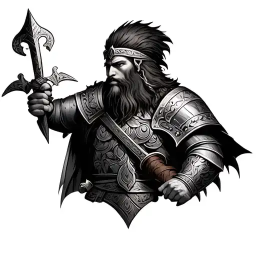 Germanic Warrior tattoo design idea