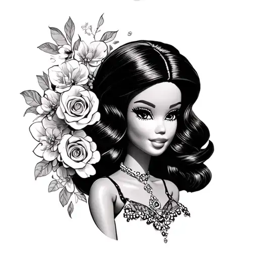 Black Barbie tattoo design idea