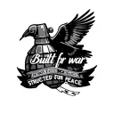 the words "Built for war + Structured for peace" combined with a grenade and dove tattoo design idea