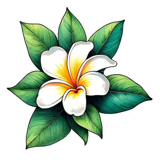 frangipani flower blooming tattoo design idea