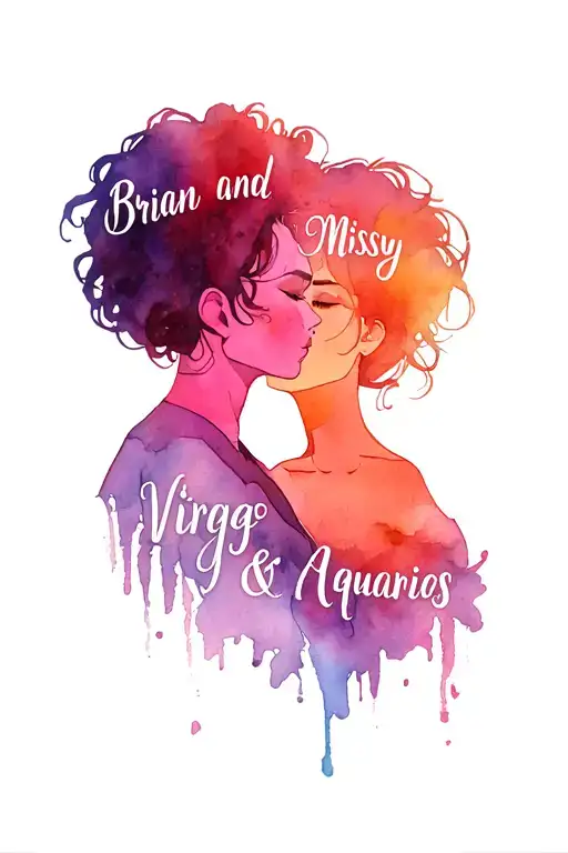 "Brian and Missy" Virgo And Aquarius tattoo design idea