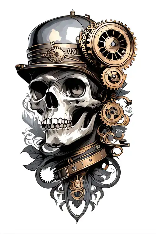 Steampunk tattoo design idea