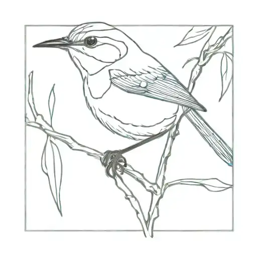 blue wren bird tattoo design idea