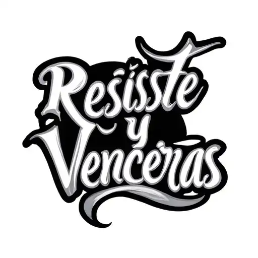 "Resiste y Vencerás" in a smooth Spanish script font tattoo design idea