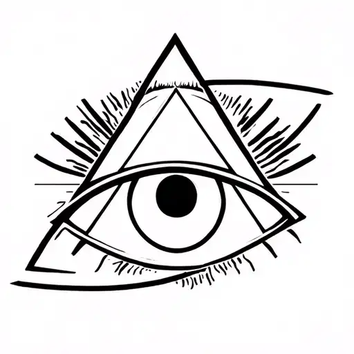 Illuminati eye triangle tattoo design idea