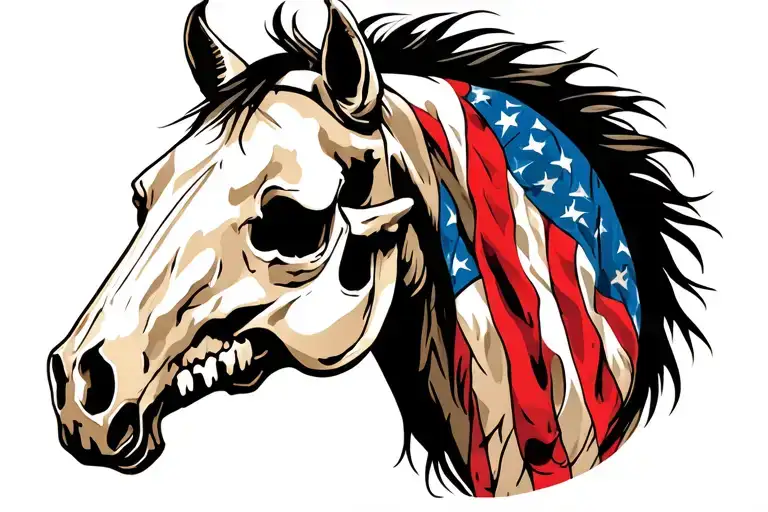 horse skull from side view with no hair tattoo tattoo design idea