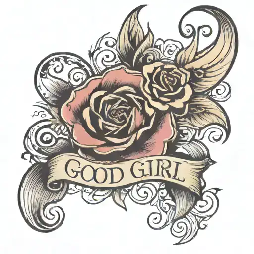 Good girl  script tattoo design idea