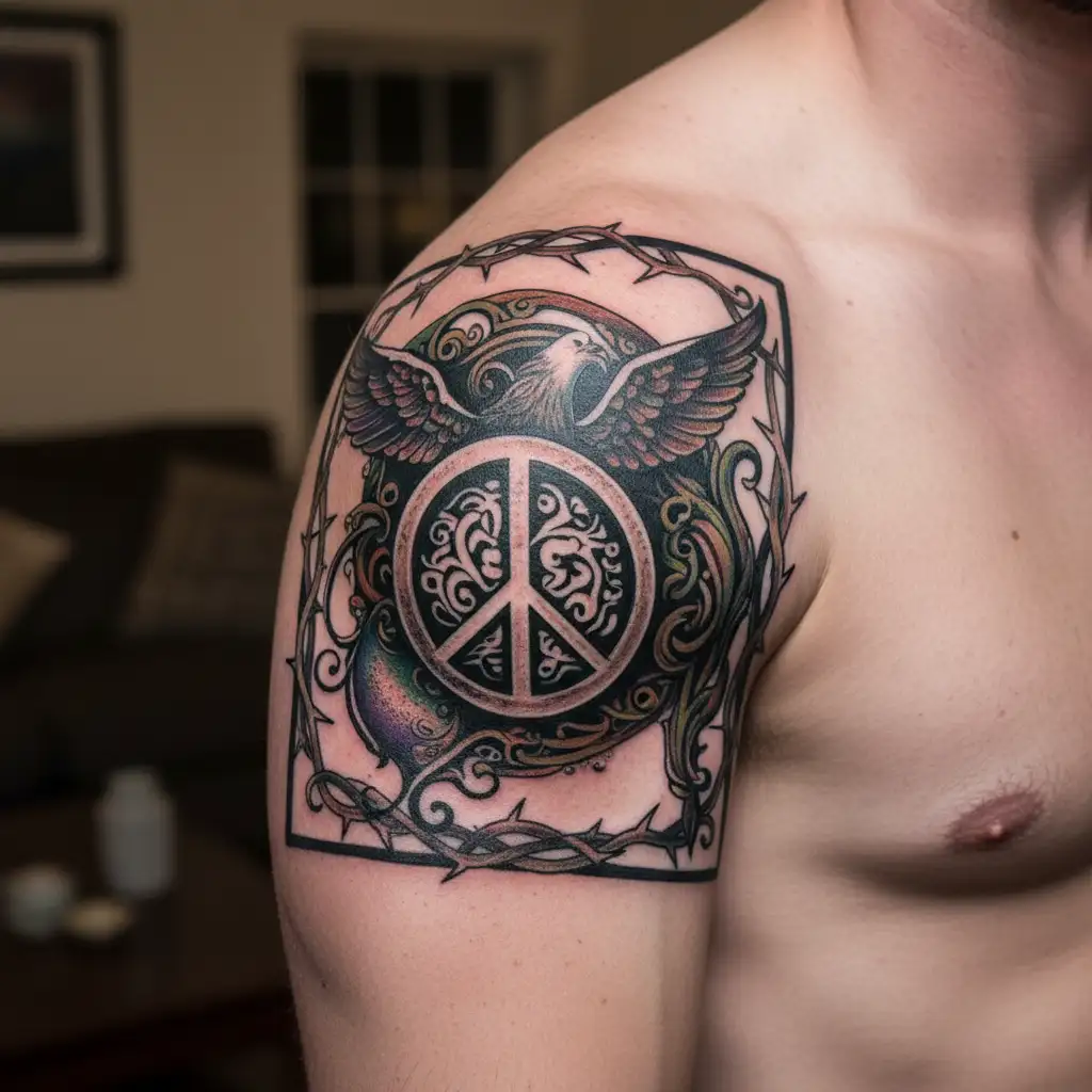 life line peace freedom tattoo design idea