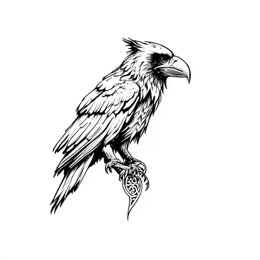 Celtic raven tattoo design idea