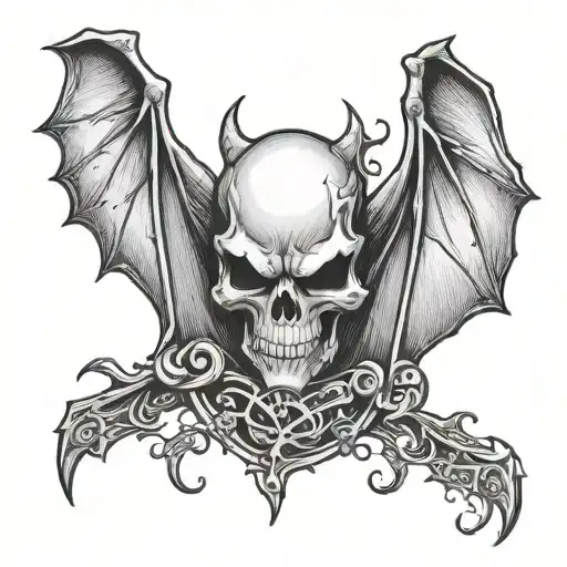 Avenged sevenfold deathbat logo as a bat tattoo design idea