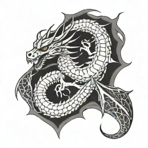 scorpio blue eyes white dragon tattoo design idea