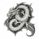 scorpio blue eyes white dragon tattoo design idea
