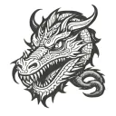 scorpio blue eyes white dragon tattoo design idea