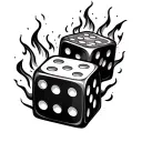 2 dice on fire tattoo design idea