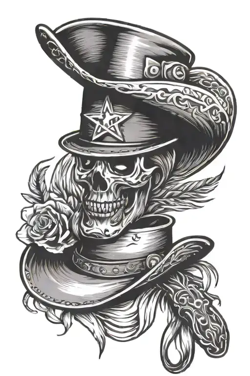 Cowboy Hat and tourniquet tattoo design idea
