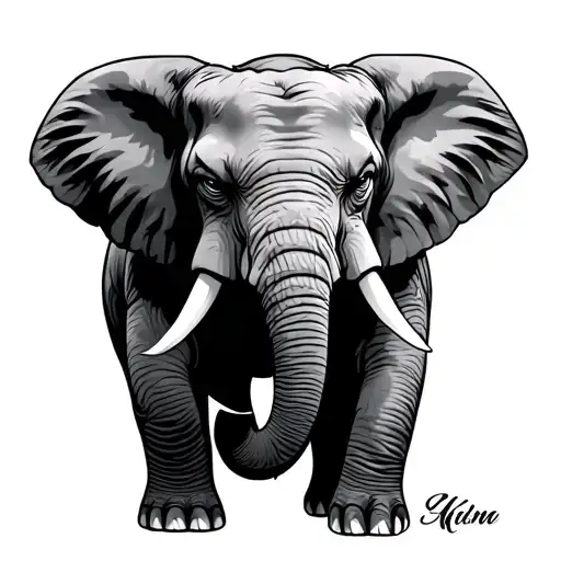 Angry Elephant tattoo design idea