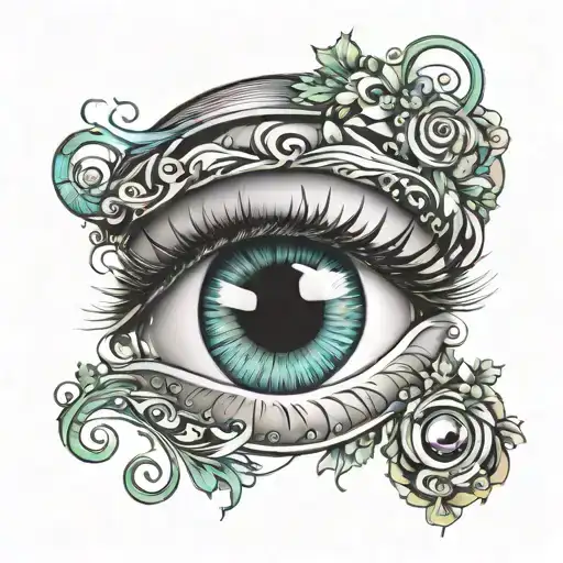 an eye being awakened psychedelically tattoo design idea