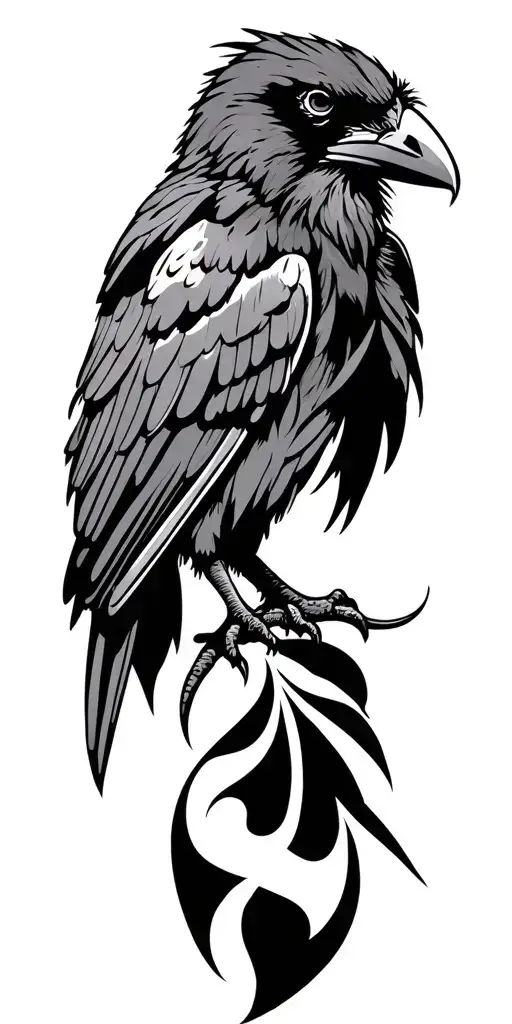 Raven tribal tattoo design tattoo design idea