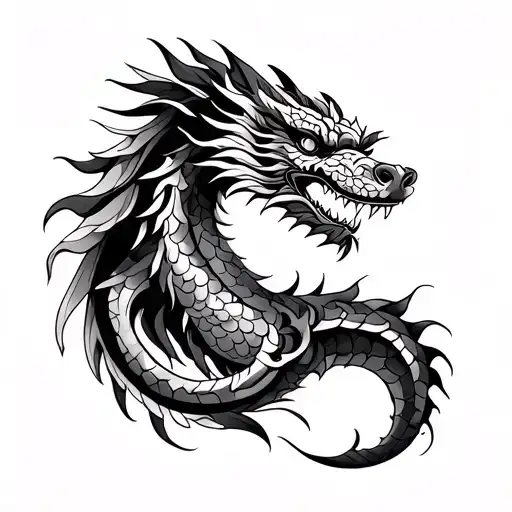 Polynesian dragon tattoo tattoo design idea