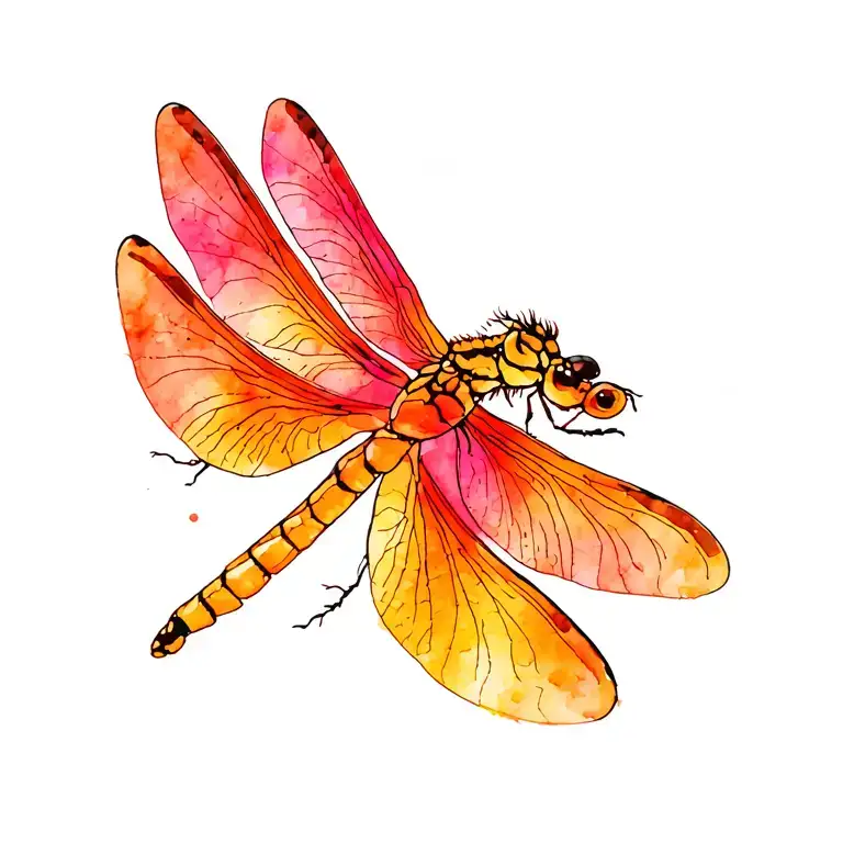 dragonfly flying tattoo design idea