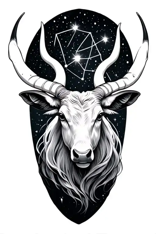 Taurus constellation tattoo design idea