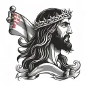 Jesus Christ and Croatia grb flag tattoo design idea