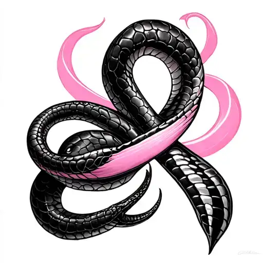 Breast Cancer but instead of pink it's cobra skin tattoo design idea