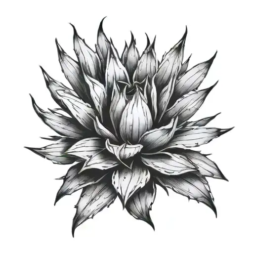 agave and quiote tattoo design idea