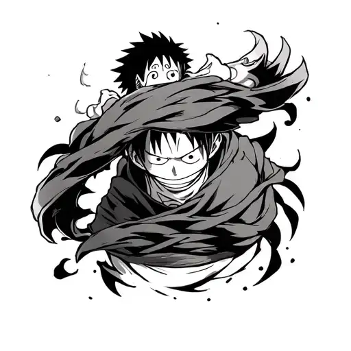 luffy gear 5 with zoro on top  tattoo design idea