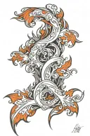 go with flow started form hand tattoo design idea