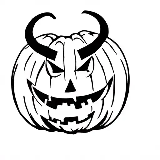 Jack o lantern with Taurus zodiac symbol tattoo design idea