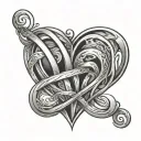 polyamory infinity heart tattoo design idea