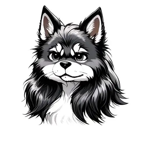 furry Loona from helluva boss tattoo design idea