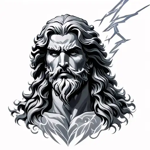 Lightning Zeus tattoo design idea