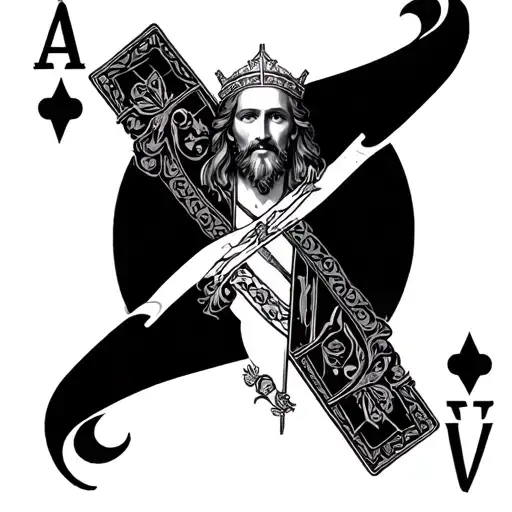 King of Kings Christ Playing card design featuring tattoo design idea