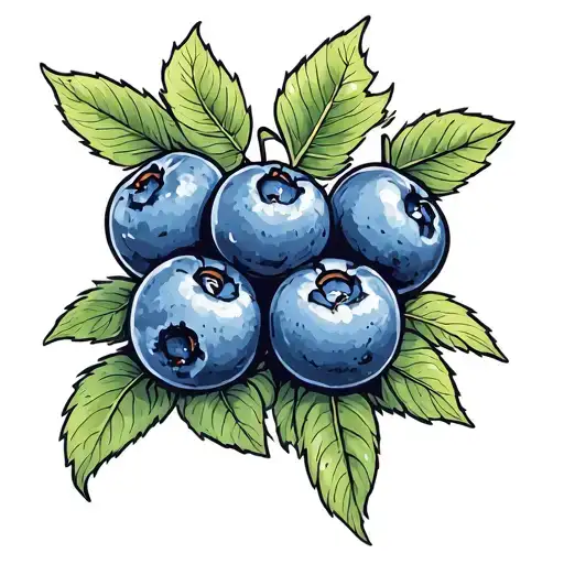 real blueberries  tattoo design idea