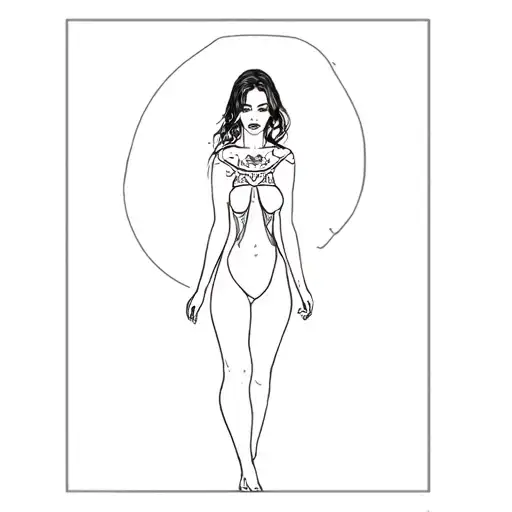 a simple easy to draw tatoo women full body tattoo design idea