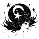 pixie Luna star cloud tattoo design idea